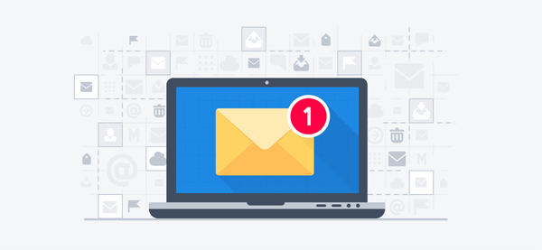 Laptop showing new email received